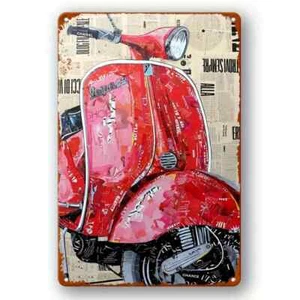 Cartello Vespa  in latta _20cm x 30cm  - Sped.Inclusa - Foto 1 di 5