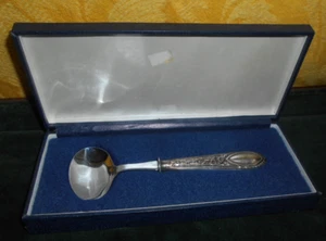 Cuchara de salsa, cable plata de ley, con estuche portugués - Imagen 1 de 5