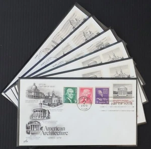 U.S. Used Scott #1779 - 1882/ #1838 - 1841 15c Architecture 6 First Day Covers - Picture 1 of 3