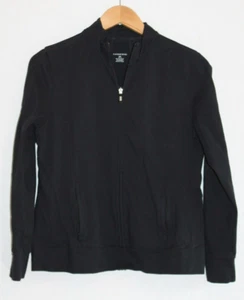 Lands' End Womens Black Full-Zip WindStopper EUC ActiveWear Sz MP front pockets - Picture 1 of 7