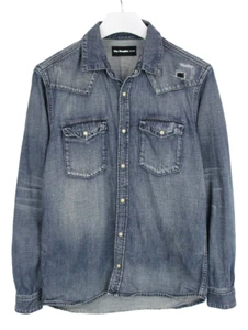 THE KOOPLES Jeans Shirt Men's SMALL Denim Western Distress Faded Pockets - Picture 1 of 10