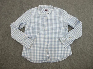 UNTUCKit Shirt Womens 14 Blue White Check Button Up Preppy Casual Cotton - Picture 1 of 9