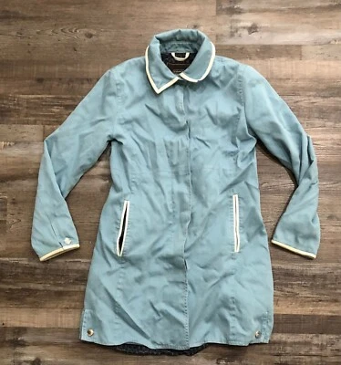 Abrigo Coach Leatherware 1941 Trench Vintage Long Line azul polvoriento talla 4 Foto 1 de 4