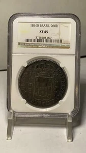 BRAZIL 1816 BAHIA 960 REIS NGC XF 45 - Picture 1 of 4