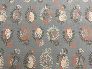Kasbah Paisley Batik BLAU Leinen doppelte Breite Vorhang Rollo Polsterstoff - Bild 1 von 7