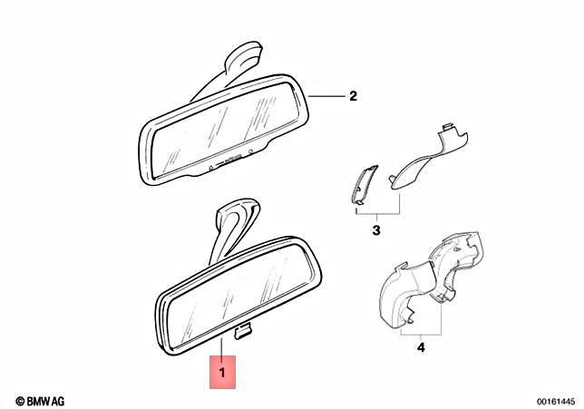 OEM BMW E31 850Ci 850CSi cupé interior espejo manual 51161970228 Foto 1 de 1