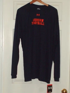UNDER ARMOUR UA Heat Gear SIZE XXL AUBURN FOOTBALL L/S SHIRT Navy Blue NWT - Picture 1 of 5