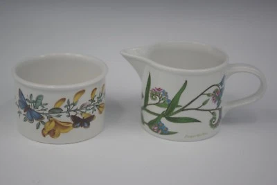 PORTMEIRION ENGLAND BOTANIC GARDEN DRUM OPEN SUGAR AND CREAMER SET older mark - Image 1 of 4