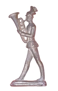 Vintage Lead Toy Soldier Marching w/ Tuba Figurine - Picture 1 of 2