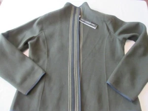 Linda Allard Ellen Tracy Ivy Dark Green Open Front Wool Jacket , Size 16, NWT - Picture 1 of 11
