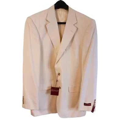 Chaqueta Blazer Talla 42 R Covington Para Hombre Lino Crema Nueva Con Etiquetas Náutica Foto 1 de 4
