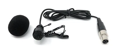 Lavalier Lapel Mic for SHURE Wireless w/ 4 pin XLR Connector Metal Mic&Clip - Image 1 of 4