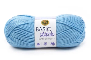 Lion Brand Basic Stitch Anti Pilling Yarn Baby Blue Color 100% Acrylic #4 Medium - Picture 1 of 5