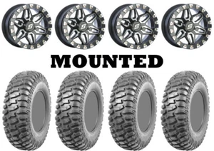 Kit 4 AMS M2 Evil Tires 32x10-14 on Sedona Split Six Beadlock Machined 6 VIK - Picture 1 of 5