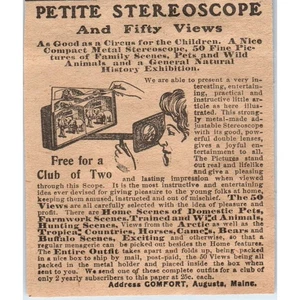 Petite Stereoscope View Offer Comfort Augusta Maine 1910 Magazine Ad AF1-CM2 - Picture 1 of 2