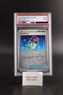 N's PP Up 153/159 Pokemon Sv09: Journey Together Reverse Holo PSA 9 - Image 1 of 2