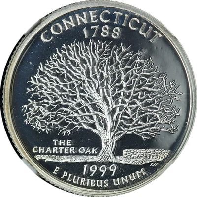 1999-S Washington Statehood Silver Quarter Proof Connecticut NGC PF70 UCAM - Image 1 of 4