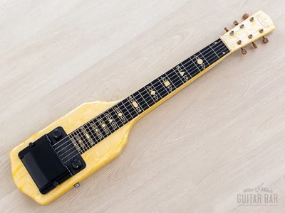 1958 Supro 1400B Supreme Vintage Lap Steel Tulip-Yellow w/ Case & Cable, Valco - Image 1 of 4