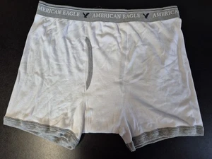 Calzoncillos boxer de punto blanco 100 % algodón ropa interior de colección NOS Y2K Era American Eagle XL - Imagen 1 de 4