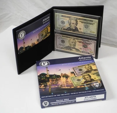 SERIES 2004 ATLANTA EVOLUTIONS SET, MATCHING $20 & $50 SERIAL NUMBERS - Image 1 of 4