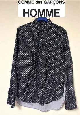 Comme Des Garcons Homme Polka Dot Pattern Shirt Black Japan Men Size JPN-M - Image 1 of 4