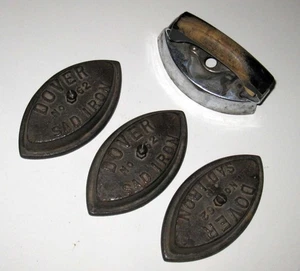 Vintage Konvolut 3 Dover Nr. 62 Trauriges Eisen mit Eisengriff Antik Bügel Metall - Bild 1 von 6