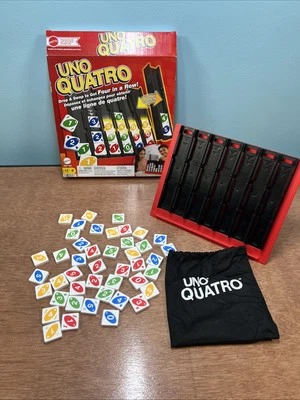 UNO Quatro Game with Colored Tiles & Plastic Game Grid for Adult, Family - Image 1 of 4