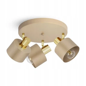 Deckenlampe Deckenleuchte Wohnzimmer E27 Ecru-Gold verstellbar (N485-EG3) - Bild 1 von 6