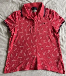 Fred Perry Drakes Red Paisley Polo Shirt Size 14 - Mod, Soul, Ska - Picture 1 of 5
