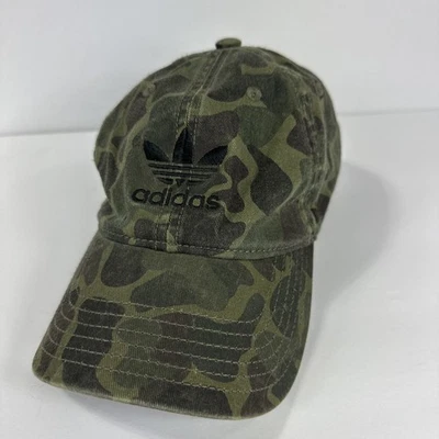 Gorra de béisbol Adidas camuflada negra con logotipo bordado camuflaje denim ajustable Foto 1 de 4