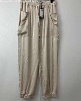 Pantalones de chándal para mujer Vero Moda marfil satinado talla L informales todas las estaciones relajados Foto 1 de 3