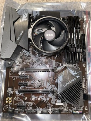 Gigabyte B550 X Gaming V2 Mobo w/ AMD Ryzen 5 5600X 64GB RAM DDR4 Gskill 3600 OC - Image 1 of 4