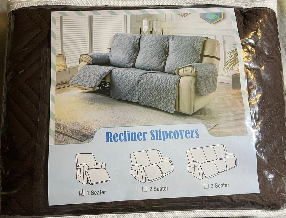 Fundas reclinables color chocolate 1 plaza (1 pieza) Foto 1 de 3