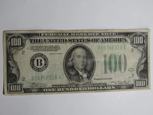 US $100 (NY) Banknote 1934-A Benjamin Franklin Choice Very Fine - B10766518A - Picture 1 of 4