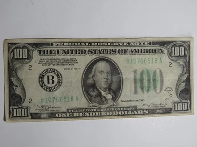 US $100 (NY) Banknote 1934-A Benjamin Franklin Choice Very Fine - B10766518A - Image 1 of 4