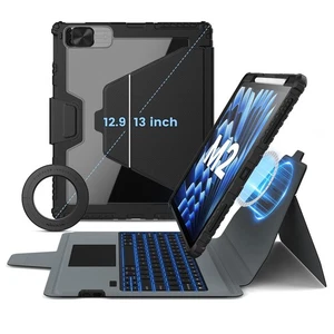for iPad Air 13 inch Keyboard (M2, 2024), iPad Pro 12.9 Magnetic Case, Detach... - Picture 1 of 8