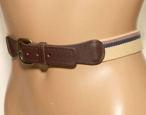 Hellbraun/blau/lila mehrfarbig Gurtband braun Leder Golf Gürtel Messingschnalle GR 40 - Bild 1 von 7