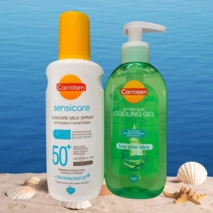 Carroten Sensicare Milk Spray SPF 50 200ml and Carroten After Sun Gel 200ml - Picture 1 of 2