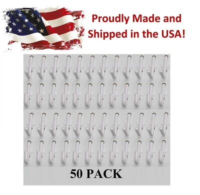 JSP MANUFACTURING® Plastic White Peg Board Locking Hooks Kit 25 J & 25 L PEGBOARD NOT INCLUDED