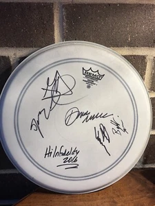 Signed Autograph Auto 14” Drumhead Drum Head signed by 5 dated 2016 - Picture 1 of 10