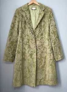Giacca Taglia Media Verde Arazzo Broccato Trench Coat Rinascimento Vittoriano Boho - Foto 1 di 14