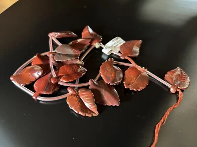 Filamento Manzana Jaspe Hoja Calcedonia 28x18mm Cuentas 15" Largo Estate NUEVO Foto 1 de 4