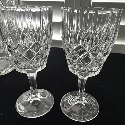 Royal Irish MEGAN Water Glass Goblet (s) LOT OF 2 Vertical Line Optic Crystal - Image 1 of 4