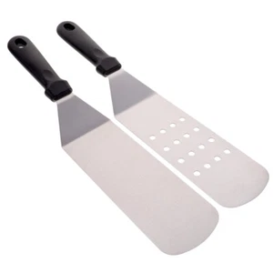 2 Pcs Metal Spatula Set Turner Teppanyaki Spatulas Pancake Flipper - Picture 1 of 12