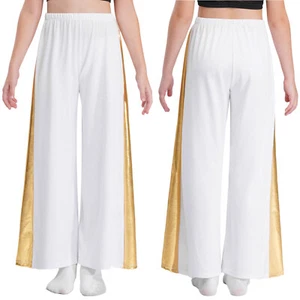 Kids Girls Dancewear Yoga Pants Ceremony Trousers Liturgical Celebration Dance - Picture 1 of 63