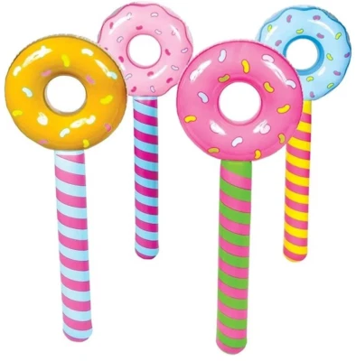 (4) JUMBO ~ Piruleta Inflable Donut Wonka CANDYLAND Piscina Flotador Fiesta Juguetes NUEVO Foto 1 de 4