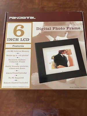 NEW Black Pandigital 6" Digital Picture Frame With Remote, 128 MB Int. Memory - Image 1 of 4