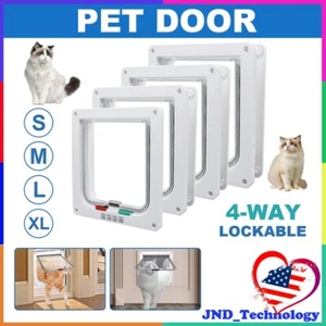 Cat Pet Door S-XL Size Magnetic Adjustable Door Locking Cat Free Access - Picture 1 of 20