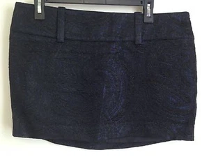 bebe schwarz und blau mit Silberfäden Gobelin gefütterter kurzer Rock 10 - Bild 1 von 7