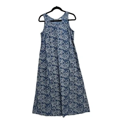 Maxi Vestido Para Mujer Liz Claiborne Floral Azul y Blanco Sin Mangas Talla 6 Foto 1 de 4